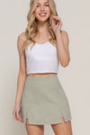 Stretch Twill Dbl Slit Mini Skirt