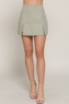 Stretch Twill Dbl Slit Mini Skirt