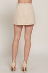 Stretch Twill Dbl Slit Mini Skirt