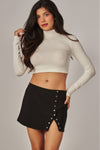 Scuba Knit Studded Mini Skirt