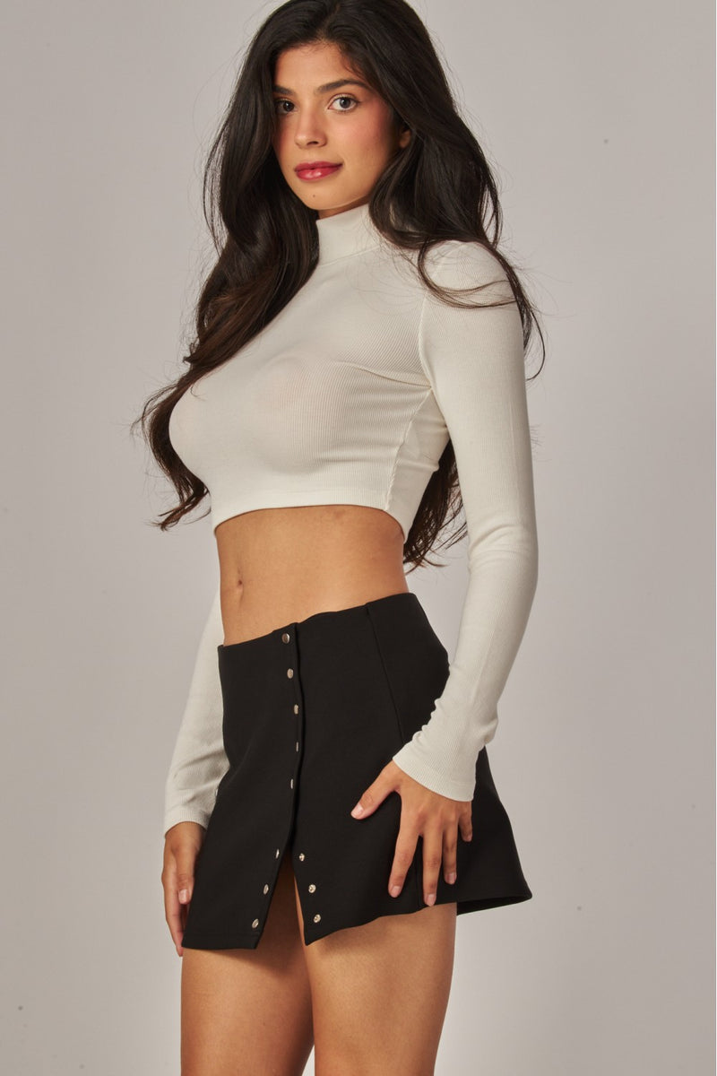 Scuba Knit Studded Mini Skirt