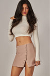 Scuba Knit Studded Mini Skirt