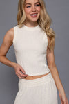 Sleeveless Sparkle Crew Neck Top