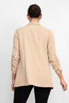 Collar Open Shirred Sleeve Blazer