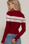 Striped Crew Neck L/S Rib Sweater