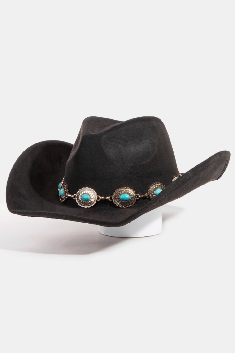 Turq. Concho Chain Cowboy Hat