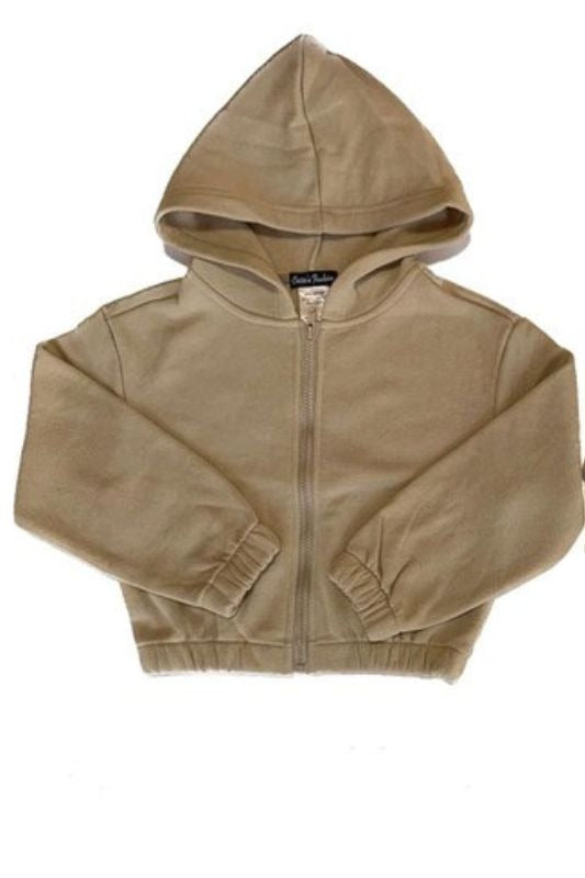 Solid Zip-Up Fleece Hood Jacket