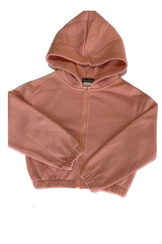 Solid Zip-Up Fleece Hood Jacket