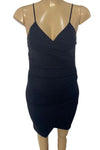 Glitter Plunge Neck Asymmetrical Wrap Dress