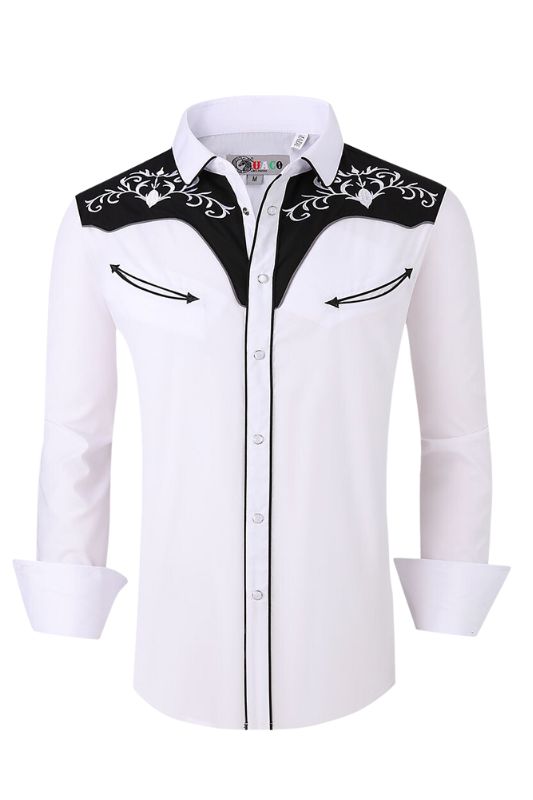 Western Embroidered Long Sleeve Button Up