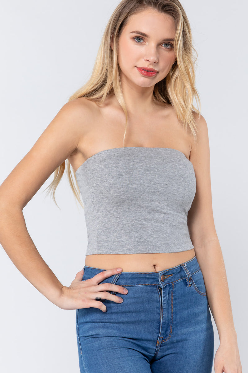 Cotton Jersey Cropped Tube Top