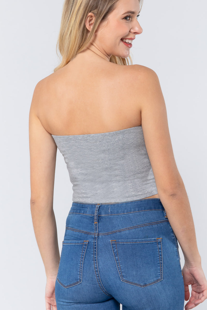 Cotton Jersey Cropped Tube Top