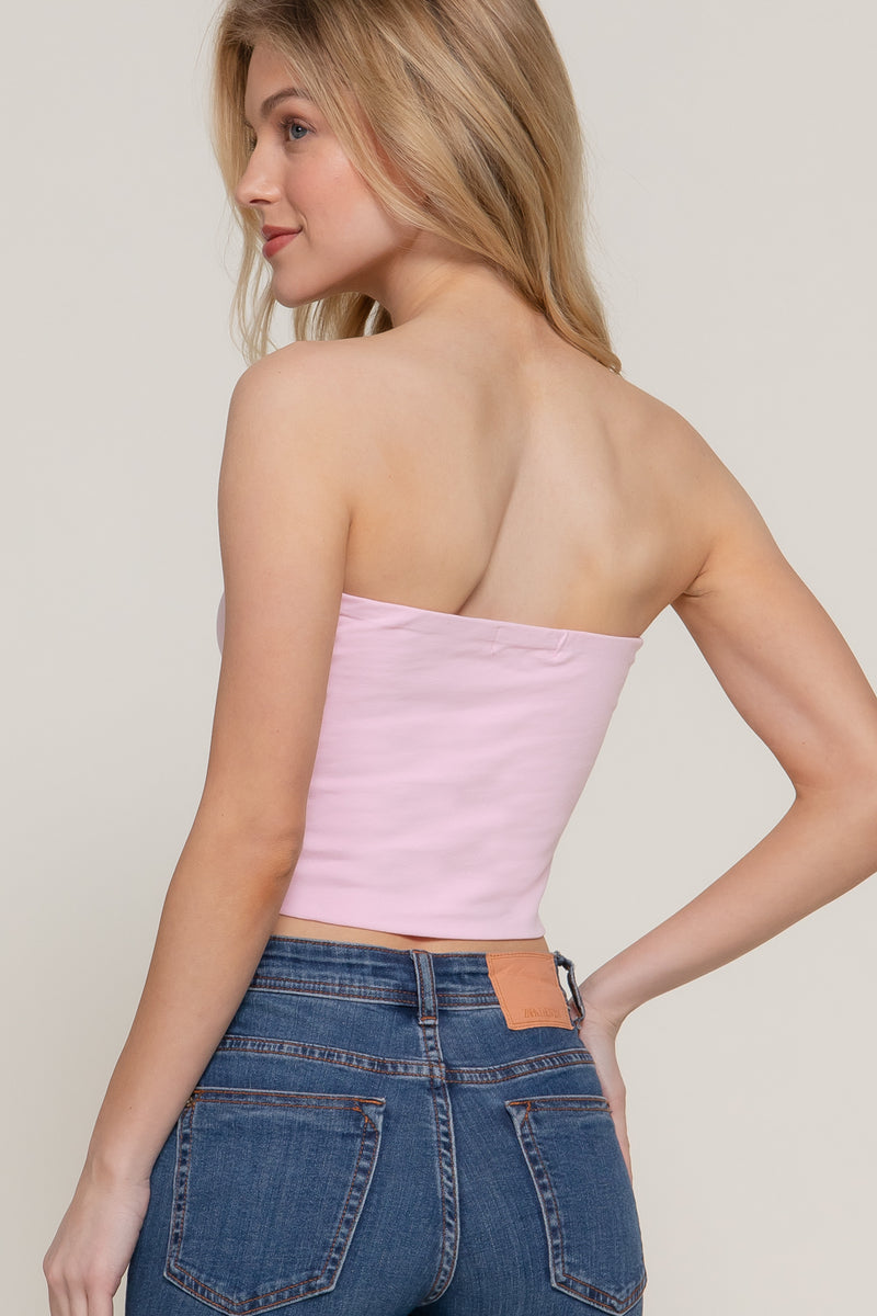 Cotton Jersey Cropped Tube Top