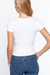 Rib Knit Crew Neck Crop Top