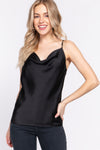 Silk Cowl Neck Tank Camisole