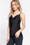 Silk Cowl Neck Tank Camisole