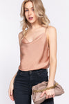 Silk Cowl Neck Tank Camisole