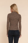 Animal Print Side Shirring L/S Knit Top