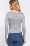 Solid Long Sleeve Basic Jersey Top