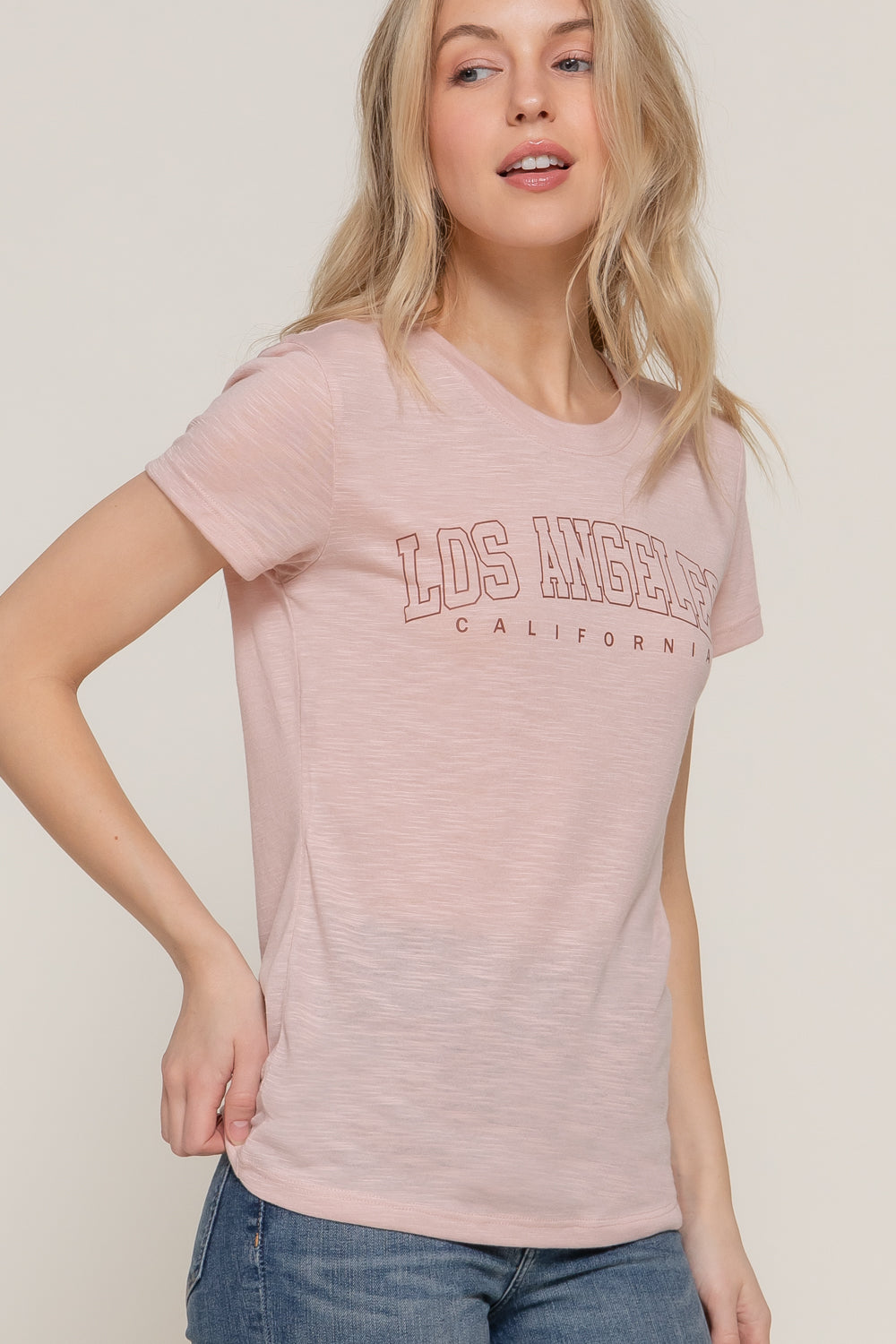 LA CA Short Sleeve Slub Tee