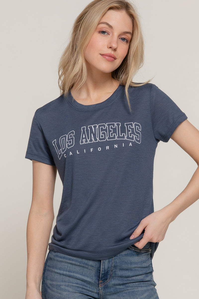 LA CA Short Sleeve Slub Tee