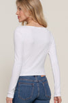 Boat Neck Long Sleeve Brushed Rib Knit Top