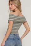 Off Shoulder Stripe Spring Sweater