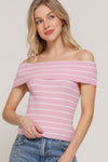 Off Shoulder Stripe Spring Sweater