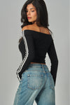 Los Angeles Off Shoulder Long Sleeve Tee