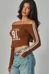 Los Angeles Off Shoulder Long Sleeve Tee