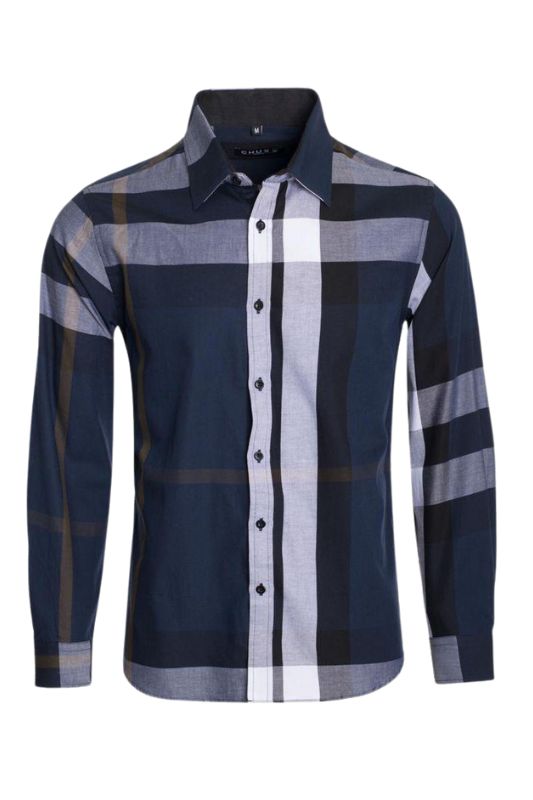 Highland Plaid Print Long Sleeve Button Up