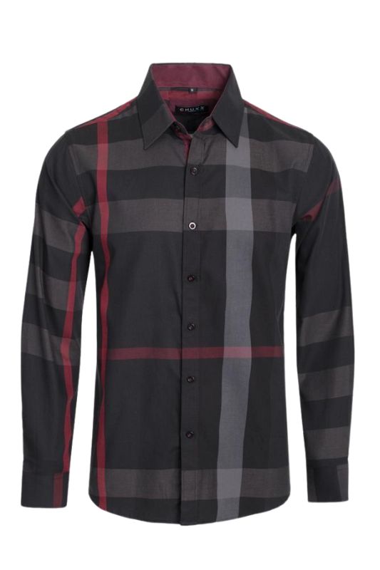 Highland Plaid Print Long Sleeve Button Up