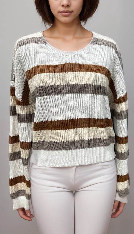 Round Neck Stripe Sweater