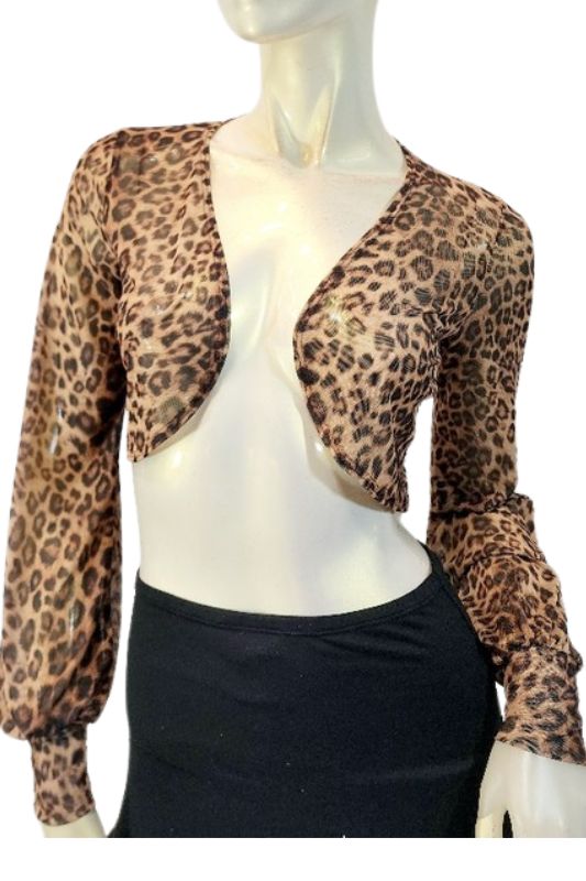 Leopard Mesh Bolero