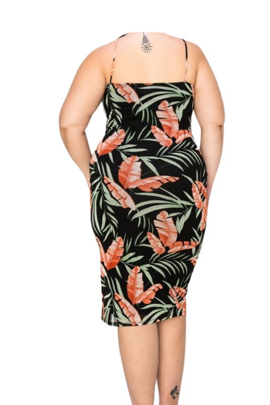 Tropical Print Tie Front Dress
