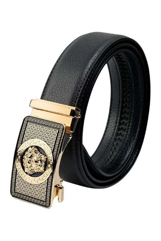 Lion Head Geo Buckle Belt