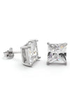 6MM Sterling Silver Princess Cut Stud Earring