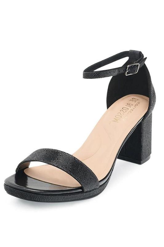 Nelly Crystal Single Strap Low Ch.Heel