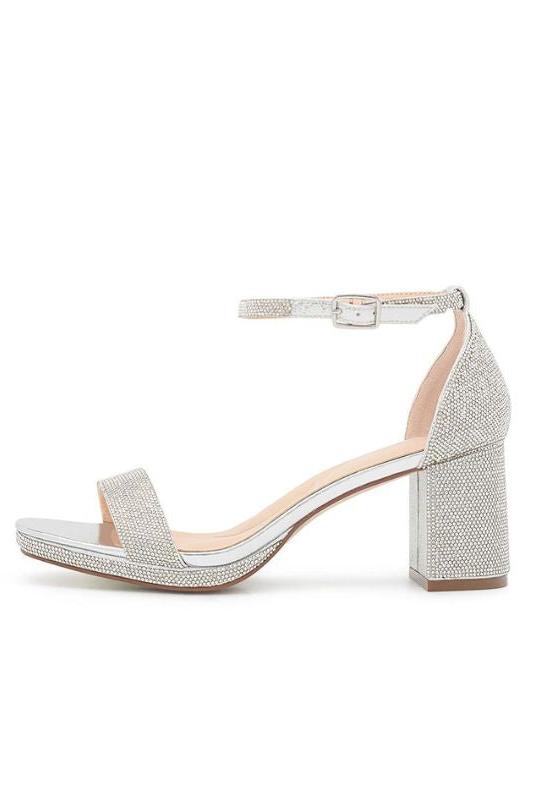 Nelly Crystal Single Strap Low Ch.Heel