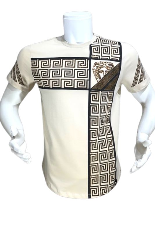 Striped Greek God Rhinestone T-Shirt