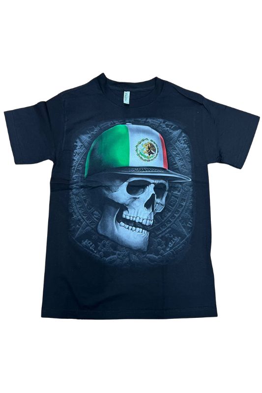 Calavera Skull Mexico Hat Graphic Tee