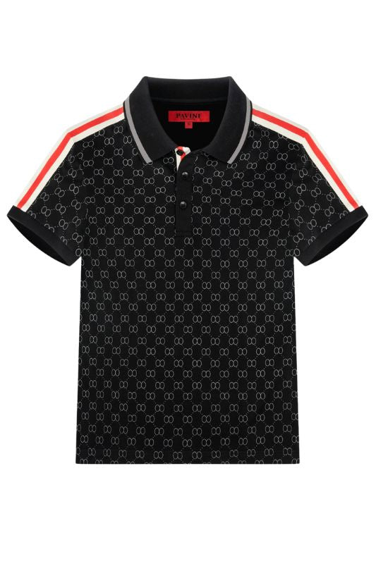 Interlock Print Button Polo