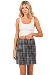 Check Tweed Mini Skirt