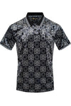 Velour Geometric Print Polo