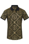 Geo X Pattern Foil Polo