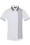 Geometric Line Rhinestone Polo