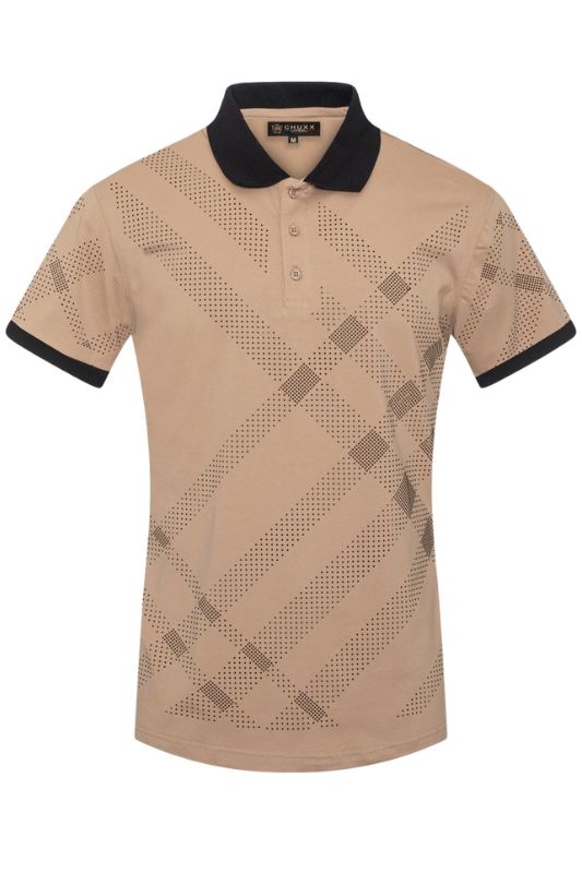 Rhinestone Studded Checker Polo