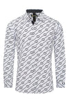 CC Line Pattern Long Sleeve Button-Up