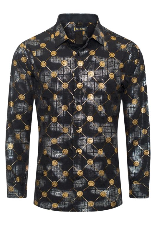 CC Interlock Foil Long Sleeve Button Up