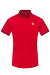 Geo Collar Slv Lion Emblem Polo